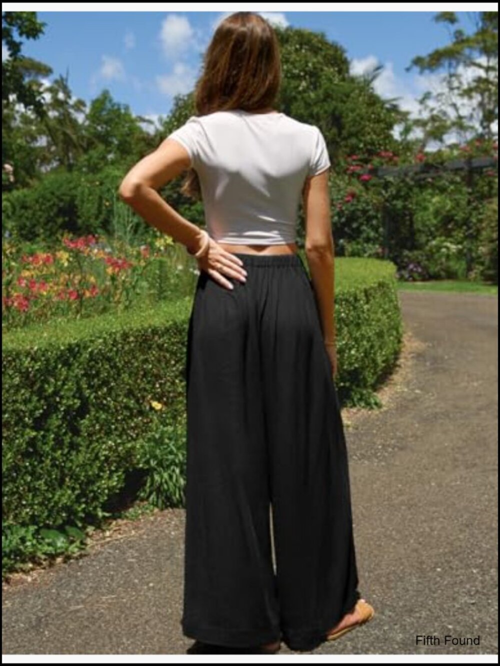 Wide Leg Linen Palazzo Pants High Waisted Drawstring Casual Lounge Travel - Picture 4 of 7